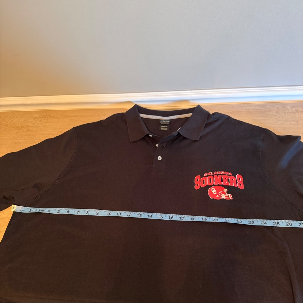 Hanes X-Temp Mens Oklahoma Sooners Polo Shirt Black 3XL Short Sleeve Football OU - Picture 5 of 8